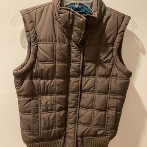 American Eagle Puffer Vest Brown Size S